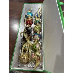 Joan Rivers Set Of 12 Mini Russian Inspired Egg Ornaments With‎ Box.
